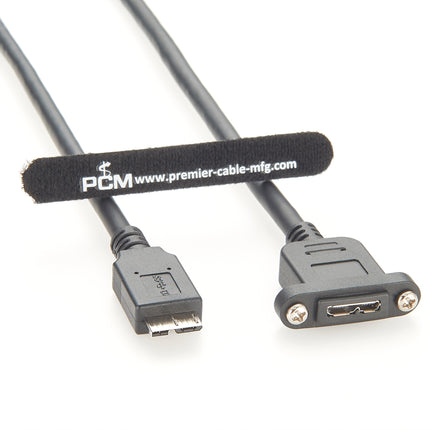 USB 3.0 Micro-B Screw Panel Mount Cable