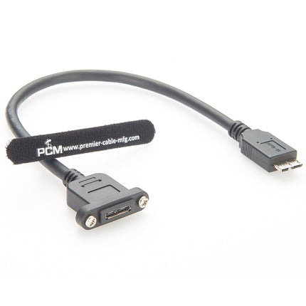 USB 3.0 Micro-B Screw Panel Mount Cable