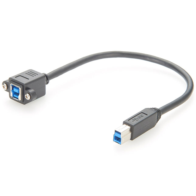USB 3.0 B Panel Mount Extension Cable with Screws