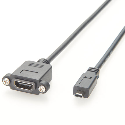 Micro HDMI to HDMI Screw Panel Mount Cable
