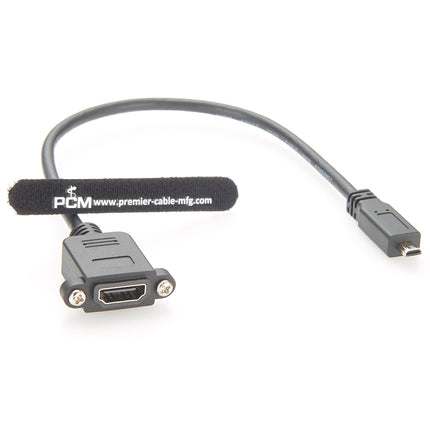 Micro HDMI to HDMI Screw Panel Mount Cable