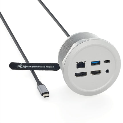 In-Desk Hub Multimedia Grommet Panel Mount USB 3.0 Hub