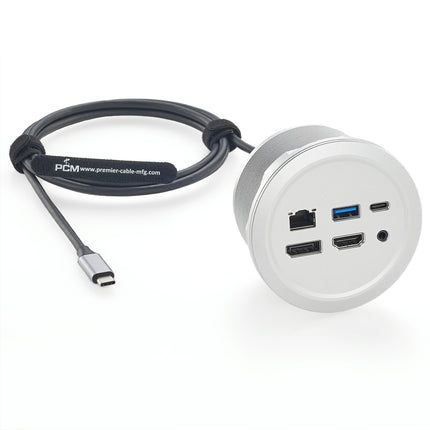In-Desk Hub Multimedia Grommet Panel Mount USB 3.0 Hub