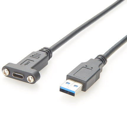 Screw Panel Mount USB 3.1 Type C to USB 3.0 A Extension Cable