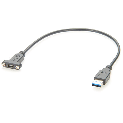 Screw Panel Mount USB 3.1 Type C to USB 3.0 A Extension Cable