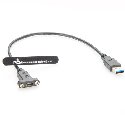 Screw Panel Mount USB 3.1 Type C to USB 3.0 A Extension Cable