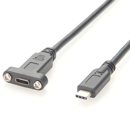USB 3.1 Type-C Screw Lock Panel Mount Extension Cable