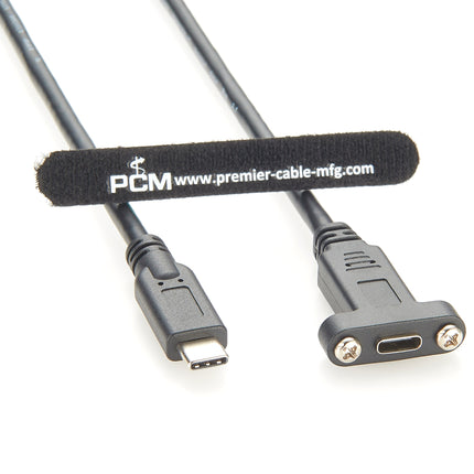 USB 3.1 Type-C Screw Lock Panel Mount Extension Cable