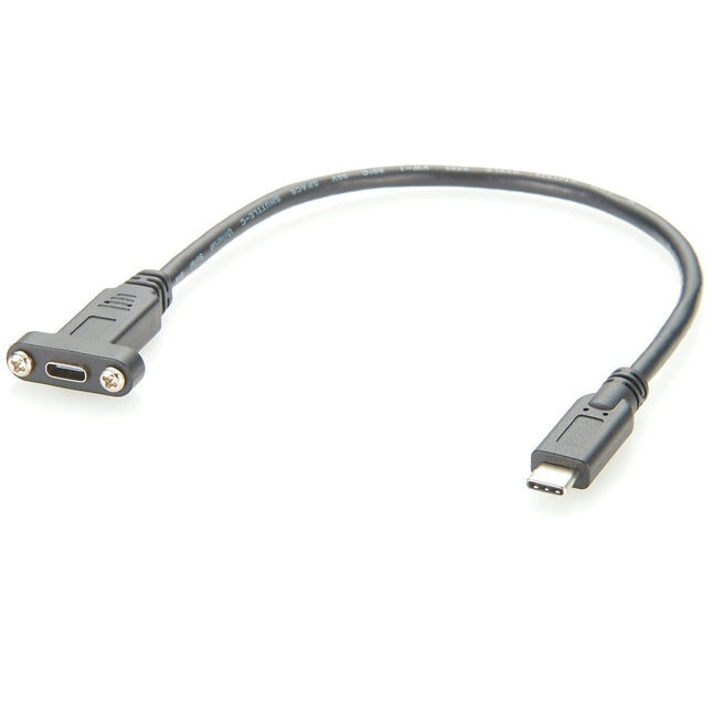 USB 3.1 Type-C Screw Lock Panel Mount Extension Cable