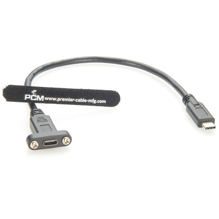 USB 3.1 Type-C Screw Lock Panel Mount Extension Cable