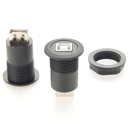 USB 2.0 A to B Round Panel Mount Adapter