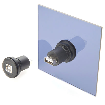 USB 2.0 A to B Round Panel Mount Adapter