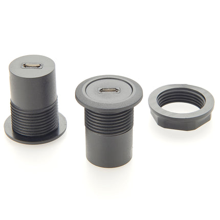 Micro USB B Round Panel Mount Adapter