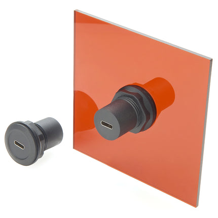 Round Panel Mount Adapter USB 3.1 C