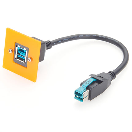 12V Powered USB Panel Mount Extension Cable