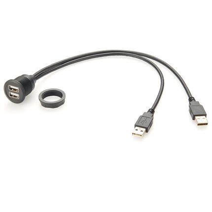 Dual USB 2.0 Flush Dash Panel Mount Cable