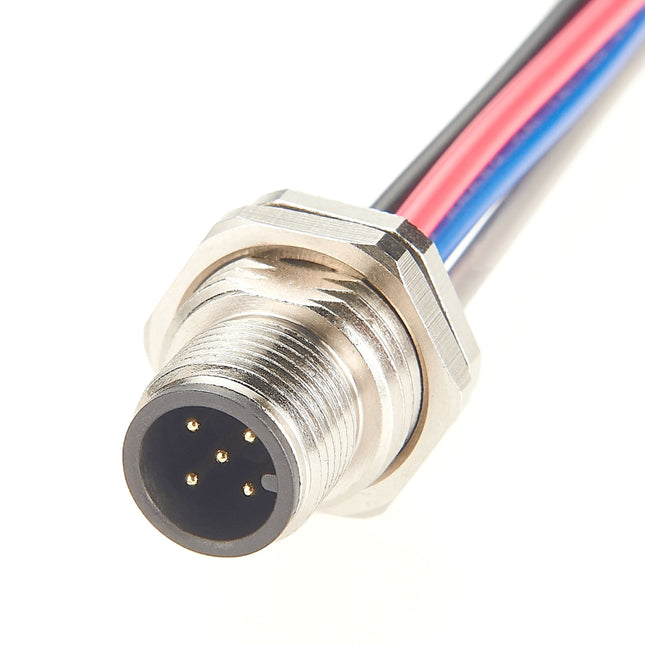 M12 A Code 5 Pin Panel Mount Cable