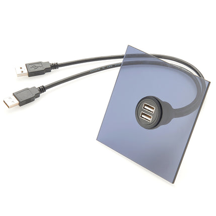 Dual USB 2.0 Flush Dash Panel Mount Cable