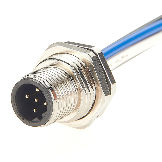 M12 Panel Mount Cable B Code 5 Pin Male