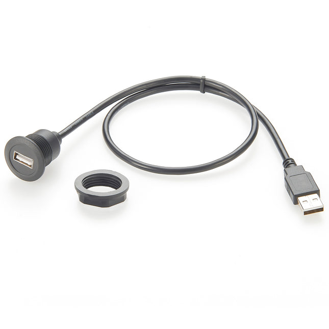 USB 2.0 A Panel Mount Extension Cable