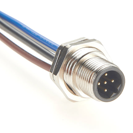 M12 Panel Mount Cable B Code 5 Pin Male