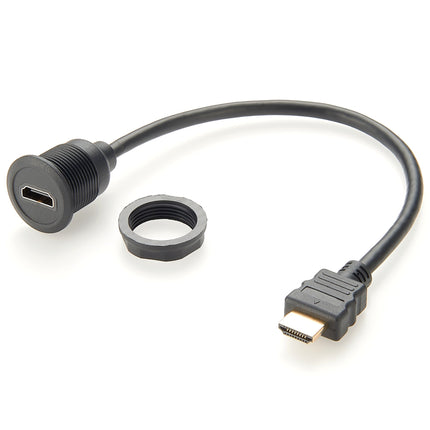 Round Panel Mount HDMI Male to Female Extension Cable
