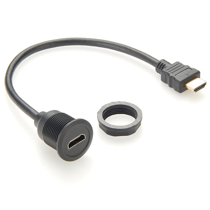 Round Panel Mount HDMI Male to Female Extension Cable
