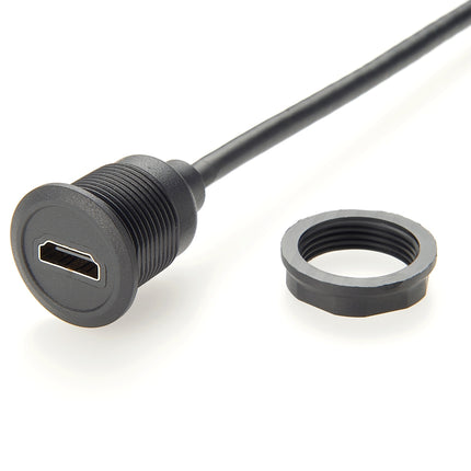 Round Panel Mount HDMI Male to Female Extension Cable