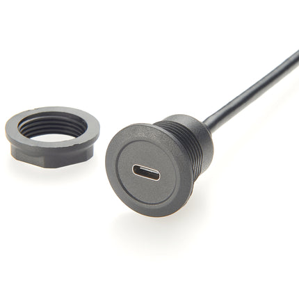 USB 3.1 C Round Panel Mount Extension Cable
