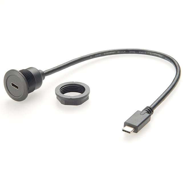 USB 3.1 C Round Panel Mount Extension Cable