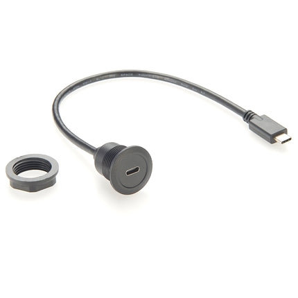 USB 3.1 C Round Panel Mount Extension Cable