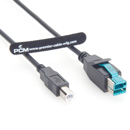 Powered USB 12V to USB Type-B Printer Cable