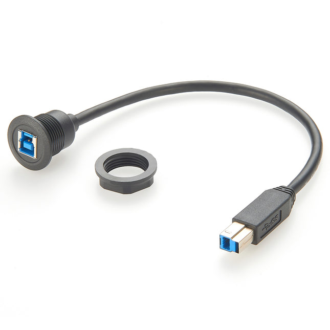 USB 3.0 B Round Panel Mount Extension Cable