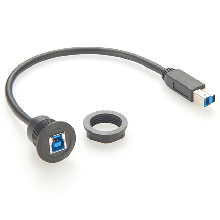 USB 3.0 B Round Panel Mount Extension Cable
