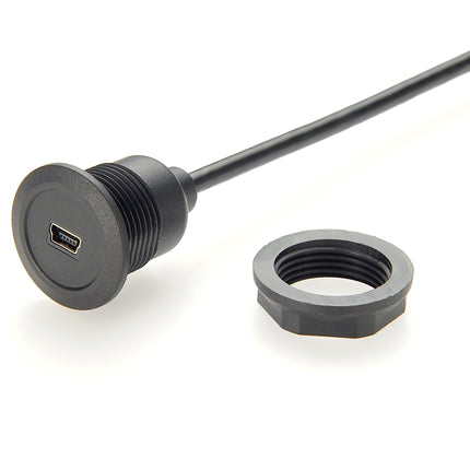 USB Mini B Bulkhead Round Panel Mount Extension Cable