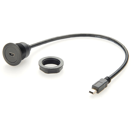 USB Mini B Bulkhead Round Panel Mount Extension Cable