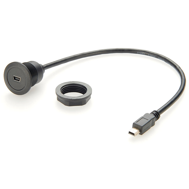 USB Mini B Bulkhead Round Panel Mount Extension Cable