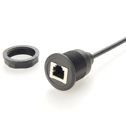 RJ12 6P6C Telephone Round Panel Mount Extension Cable