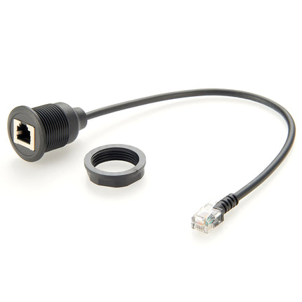 RJ12 6P6C Telephone Round Panel Mount Extension Cable