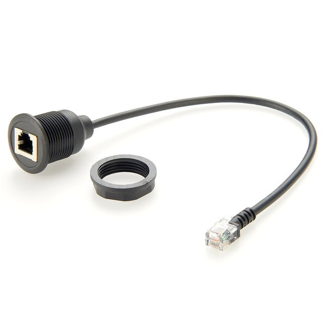 RJ12 6P6C Telephone Round Panel Mount Extension Cable