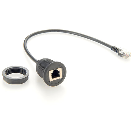 RJ12 6P6C Telephone Round Panel Mount Extension Cable