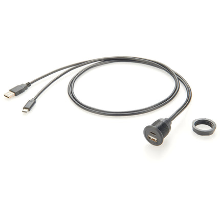Panel Mount USB-C 3.1 & USB-A 2.0 Extension Cable