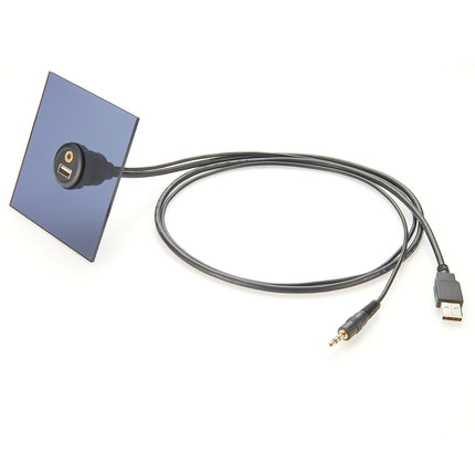 Flush Panel Mount USB 3.0 & 3.5mm AUX Audio Cable