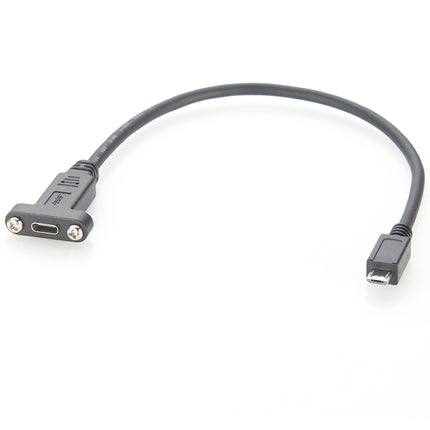 Screw Panel Mount Cable USB C to Micro B