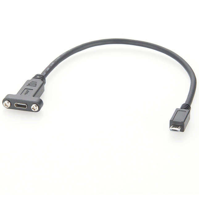 Screw Panel Mount Cable USB C to Micro B