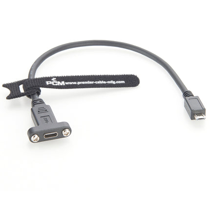 Screw Panel Mount Cable USB C to Micro B
