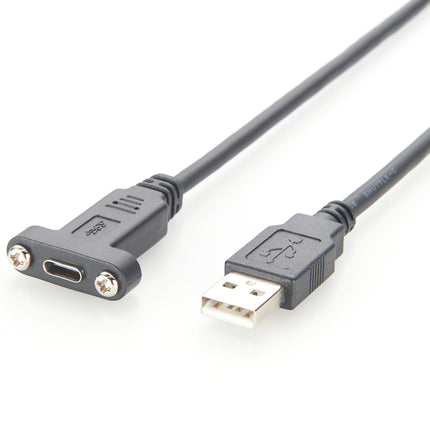 Screw Panel Mount Cable USB C to Type A