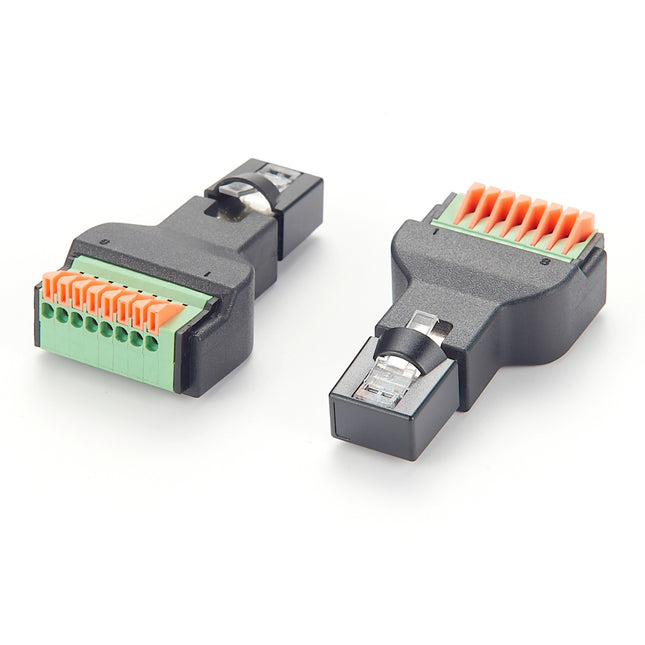 Cat5e Ethernet RJ45 Male Plug Terminal Block