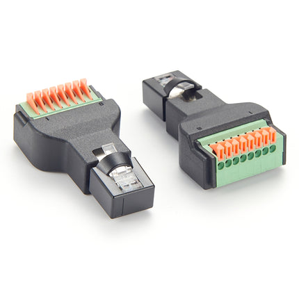 Cat5e Ethernet RJ45 Male Plug Terminal Block