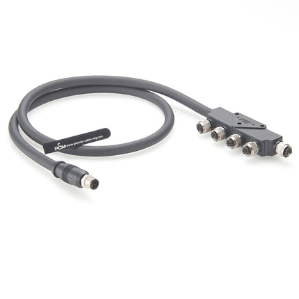 M12 L-Code Power Distribution Box with Cable